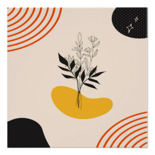 Abstracte minimalistische bladeren perfect poster