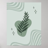 Abstracte minimalistische bladeren poster (Voorkant)