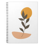 Abstracte minimalistische bladgetekende spiraal fo notitieboek (Voorkant)