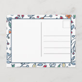 Abstracte minimalistische bloemen blauw Moederdag Feestdagenkaart (Achterkant)