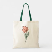 Abstracte minimalistische bloemen Canvas tas (Achterkant)