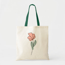 Abstracte minimalistische bloemen Canvas tas