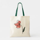 Abstracte minimalistische bloemen Canvas tas (Achterkant)