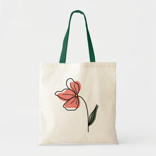 Abstracte minimalistische bloemen Canvas tas (Voorkant)