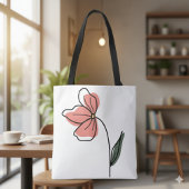 Abstracte minimalistische bloemen Canvas tas