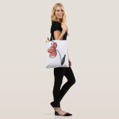 Abstracte minimalistische bloemen Canvas tas (Op model)