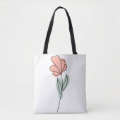 Abstracte minimalistische bloemen Canvas tas (Voorkant)
