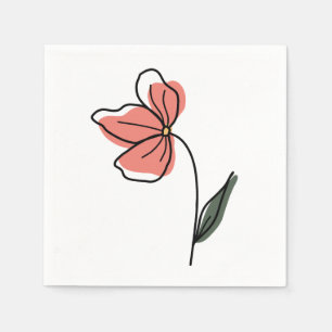 Abstracte minimalistische bloemen herbruikbare kru servet