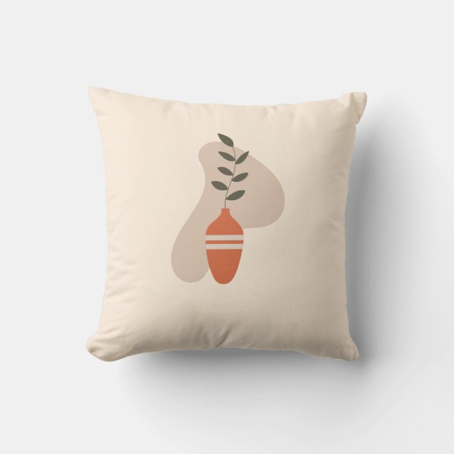 Abstracte Minimalistische Boho Esthetiek Minimaal Kussen (Voorkant)