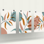 Abstracte minimalistische botanische kunst aan de  muurkunst sets<br><div class="desc">Abstracte minimalistische composities met middeleeuwse stijl botanische bladeren en vormen,  wanddecoratie set van drie.</div>