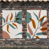 Abstracte minimalistische botanische kunst aan de  muurkunst sets