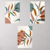 Abstracte minimalistische botanische kunst aan de  muurkunst sets (Voorkant)