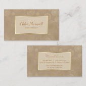 Abstracte minimalistische Champagne Gold Circle Visitekaartje (Voorkant / Achterkant)