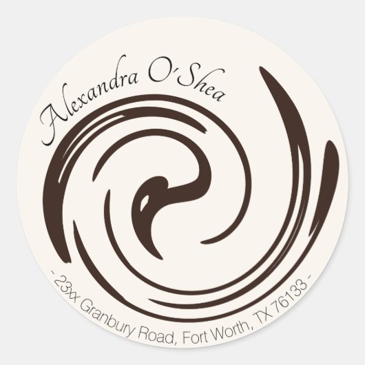 Abstracte minimalistische enveloppen voor retourne ronde sticker (Voorkant)