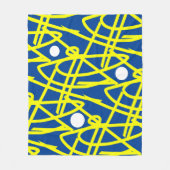 Abstracte minimalistische Gele Lines Blauwe Blanke Fleece Deken (Voorkant)