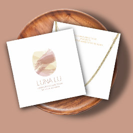 Abstracte, minimalistische Ketting juwelenkaart Vierkante Visitekaartjes