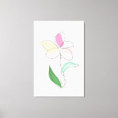 Abstracte minimalistische kunst bloem acryl kunst  canvas afdruk (Voorkant)