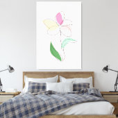 Abstracte minimalistische kunst bloem acryl kunst  canvas afdruk (Insitu (Slaapkamer))