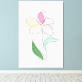 Abstracte minimalistische kunst bloem acryl kunst  canvas afdruk (Insitu (Houten vloer))