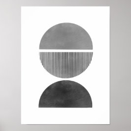 Abstracte minimalistische kunst - halve cirkels 1 poster