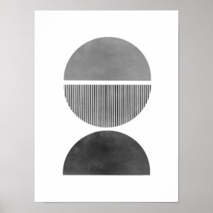 Abstracte minimalistische kunst - halve cirkels 1 poster
