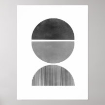 Abstracte minimalistische kunst - halve cirkels 2