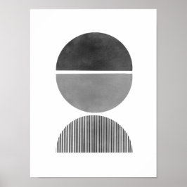 Abstracte minimalistische kunst - halve cirkels 2 poster