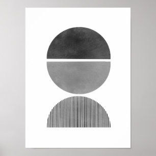 Abstracte minimalistische kunst - halve cirkels 2 poster