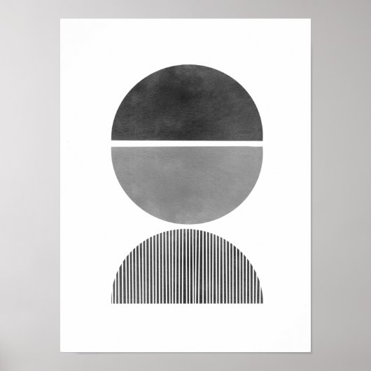Abstracte minimalistische kunst - halve cirkels 2 poster (Voorkant)