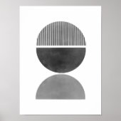 Abstracte minimalistische kunst - halve cirkels 3 poster (Voorkant)