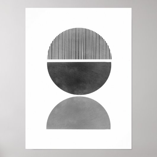 Abstracte minimalistische kunst - halve cirkels 3 poster (Voorkant)