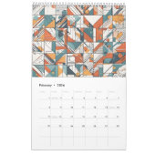 Abstracte minimalistische kunst kalender (Feb 2026)