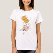 Abstracte minimalistische lichaamslijnkunst Floral T-shirt (Voorkant)