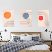 Abstracte minimalistische mid-century wall art set (Slaapkamer)