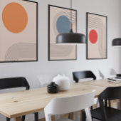 Abstracte minimalistische mid-century wall art set