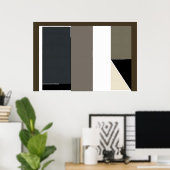 Abstracte Minimalistische Moderne Bauhaus Poster (Thuiskantoor)