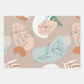 Abstracte minimalistische pastellijnkunst inpakpapier vel (Voorkant 3)