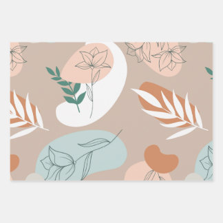 Abstracte minimalistische pastellijnkunst inpakpapier vel