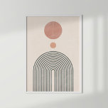 Abstracte minimalistische regenboog, zon en maan poster<br><div class="desc">Abstract minimalistisch regenboog,  zon- en moonPoster</div>