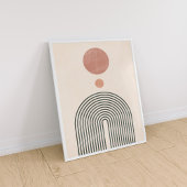 Abstracte minimalistische regenboog, zon en maan poster