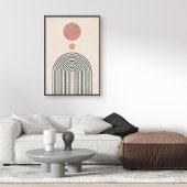 Abstracte minimalistische regenboog, zon en maan poster