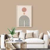 Abstracte minimalistische regenboog, zon en maan poster