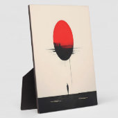 Abstracte minimalistische rode zon en eenzaamheid  fotoplaat (Zijkant)