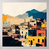 Abstracte minimalistische stadsinspanning Afghanis Poster (Voorkant)