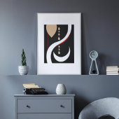 Abstracte minimalistische traan en halve maan poster
