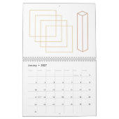 Abstracte minimalistische voering en geometrische kalender (Jan 2027)