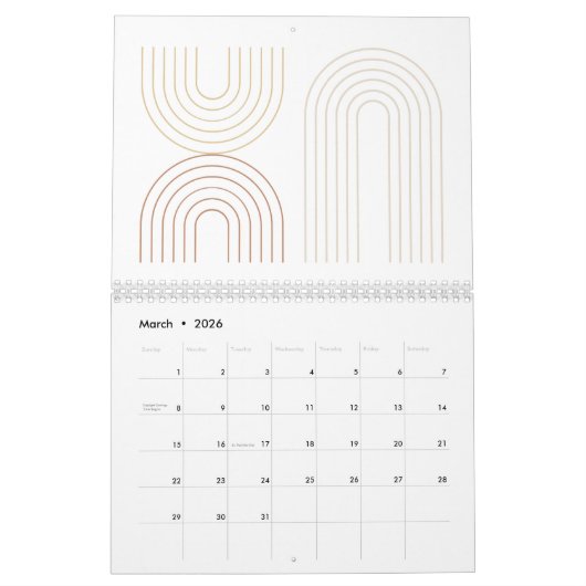 Abstracte minimalistische voering en geometrische  kalender (Mar 2026)