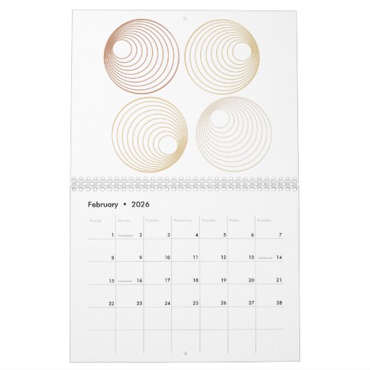 Abstracte minimalistische voering en geometrische  kalender (Feb 2026)