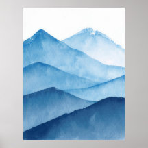 Abstracte minimalistische waterverf Blue Mountains