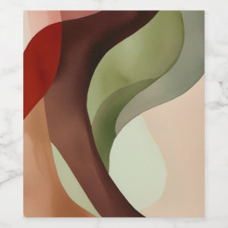 Abstracte minimalistische waterverf compositie wijn etiket